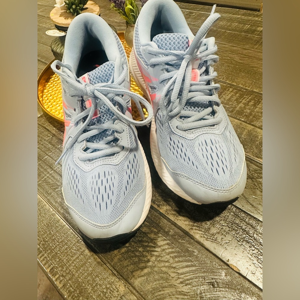 ASICS Women's Athletic Shoes in Light Blue and Coral Size 8.5 - Picture 3 of 8